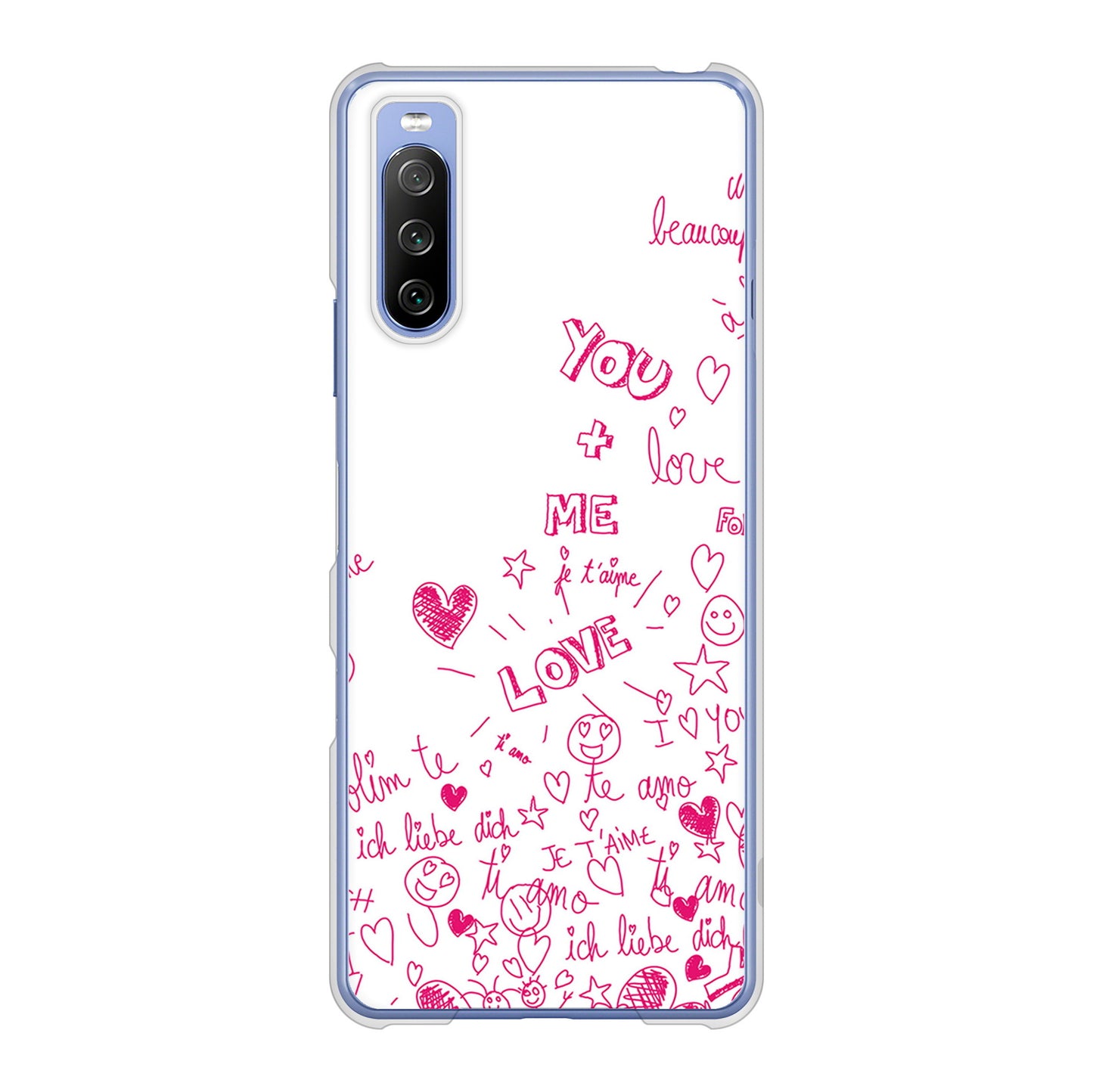 Xperia 10 III SO-52B docomo 高画質仕上げ 背面印刷 ハードケース プリティハート