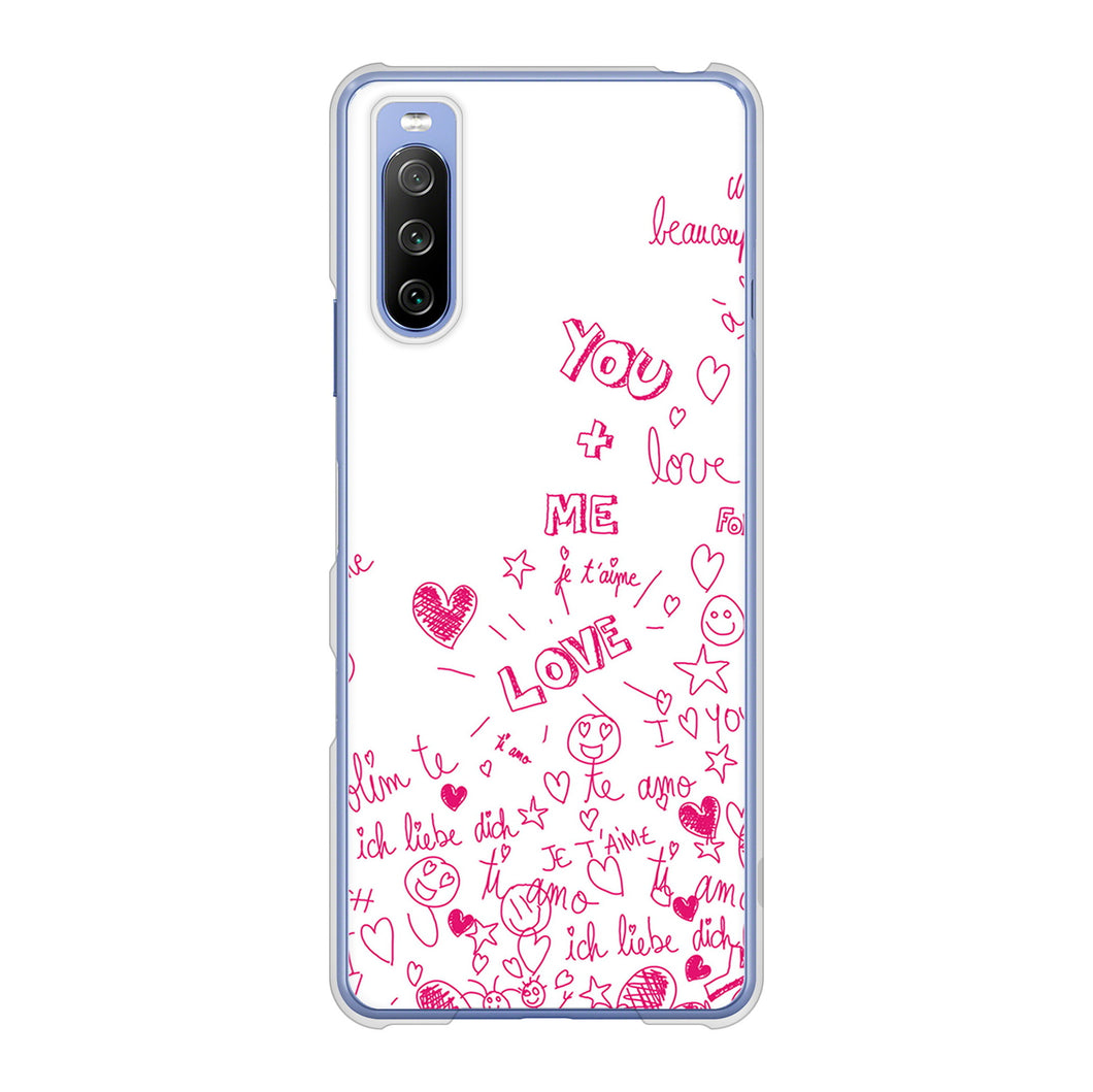 Xperia 10 III SO-52B docomo 高画質仕上げ 背面印刷 ハードケース プリティハート