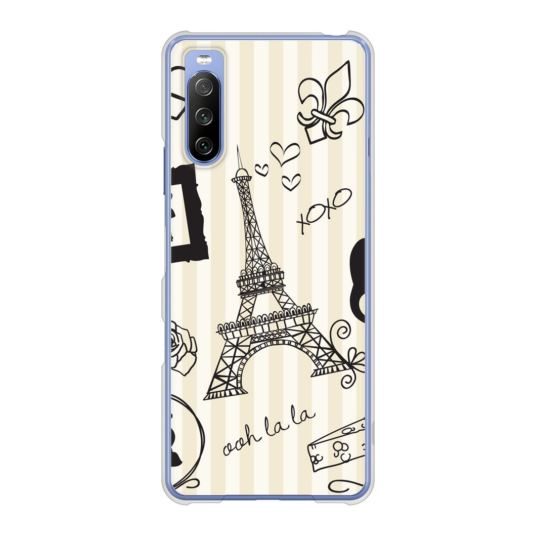 Xperia 10 III SO-52B docomo 高画質仕上げ 背面印刷 ハードケース LOVE フランス