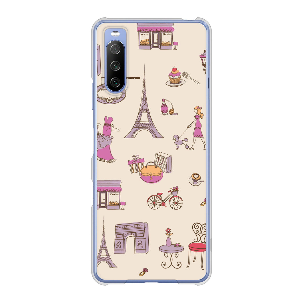 Xperia 10 III SO-52B docomo 高画質仕上げ 背面印刷 ハードケース LOVE フランス