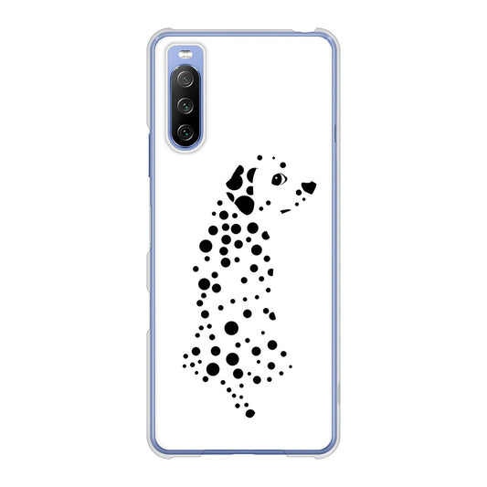 Xperia 10 III SO-52B docomo 高画質仕上げ 背面印刷 ハードケース 【1038 振り向くダルメシアン(WH)】