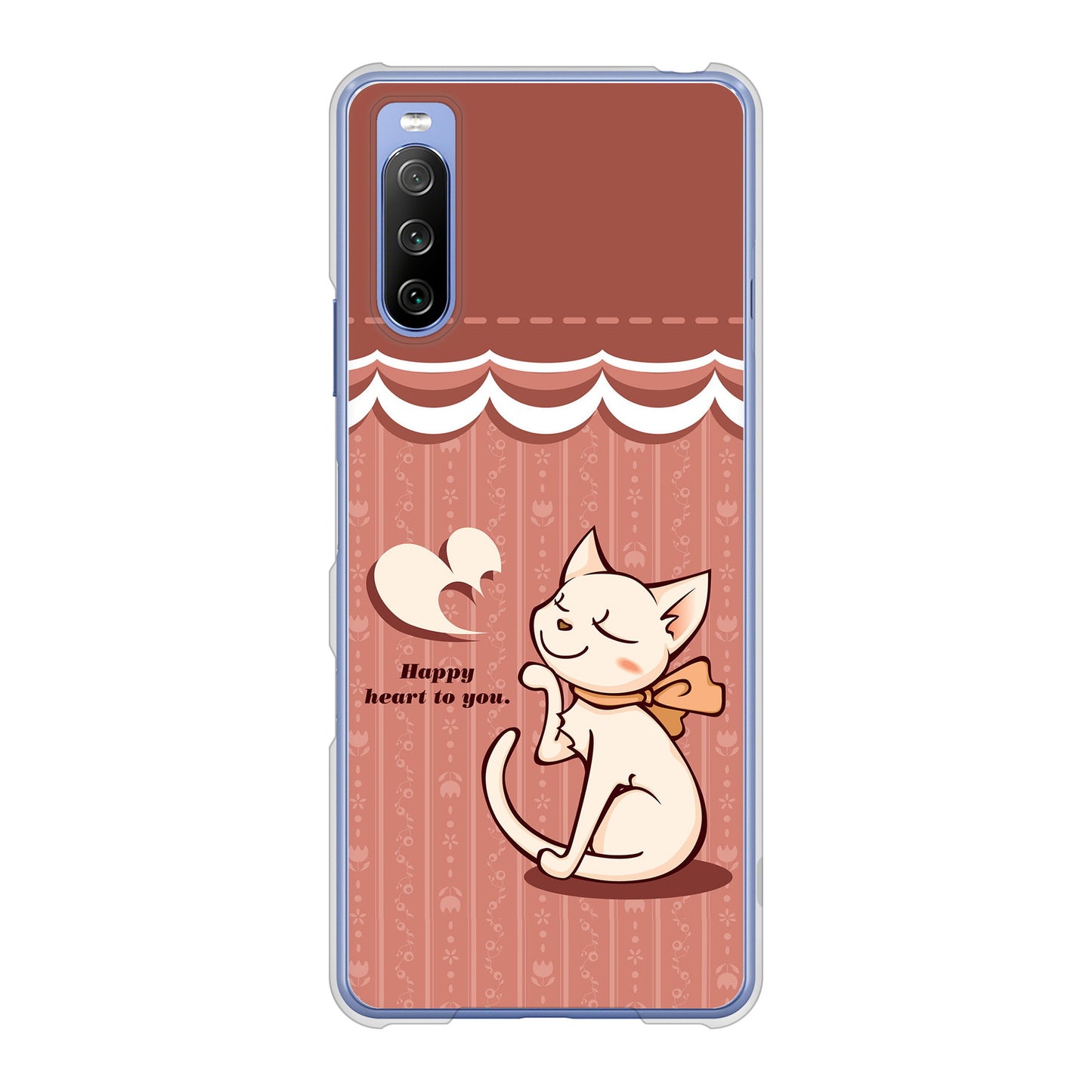 Xperia 10 III SO-52B docomo 高画質仕上げ 背面印刷 ハードケース 【1102 ネコの投げキッス】