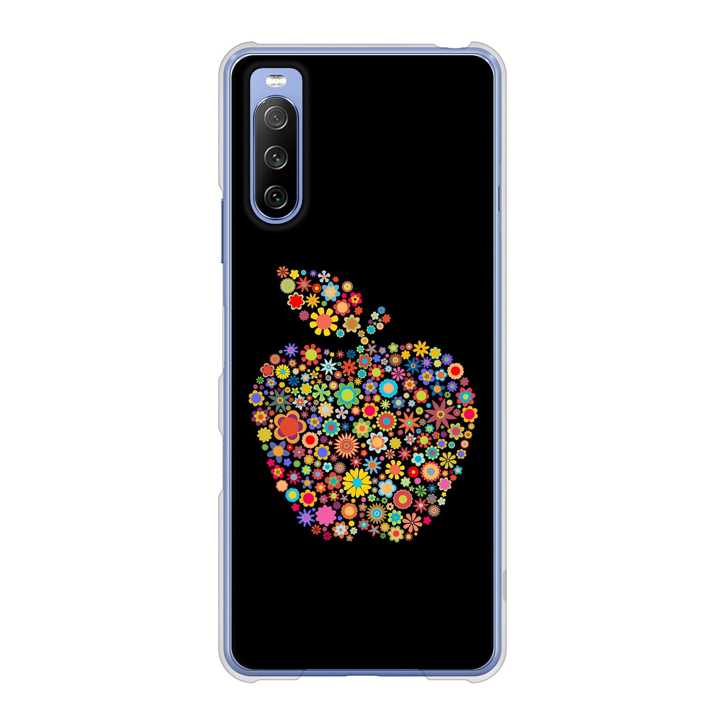 Xperia 10 III SO-52B docomo 高画質仕上げ 背面印刷 ハードケース 【1195 カラフルアップル】