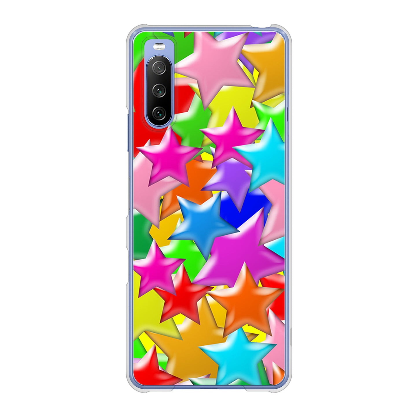 Xperia 10 III SO-52B docomo 高画質仕上げ 背面印刷 ハードケース 【1293 ランダムスター】