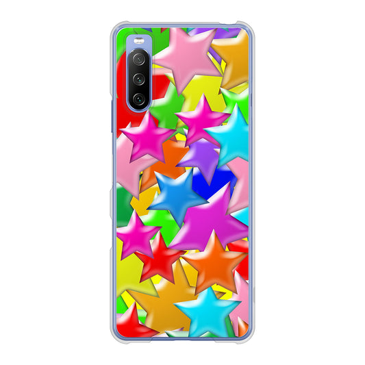 Xperia 10 III SO-52B docomo 高画質仕上げ 背面印刷 ハードケース 【1293 ランダムスター】