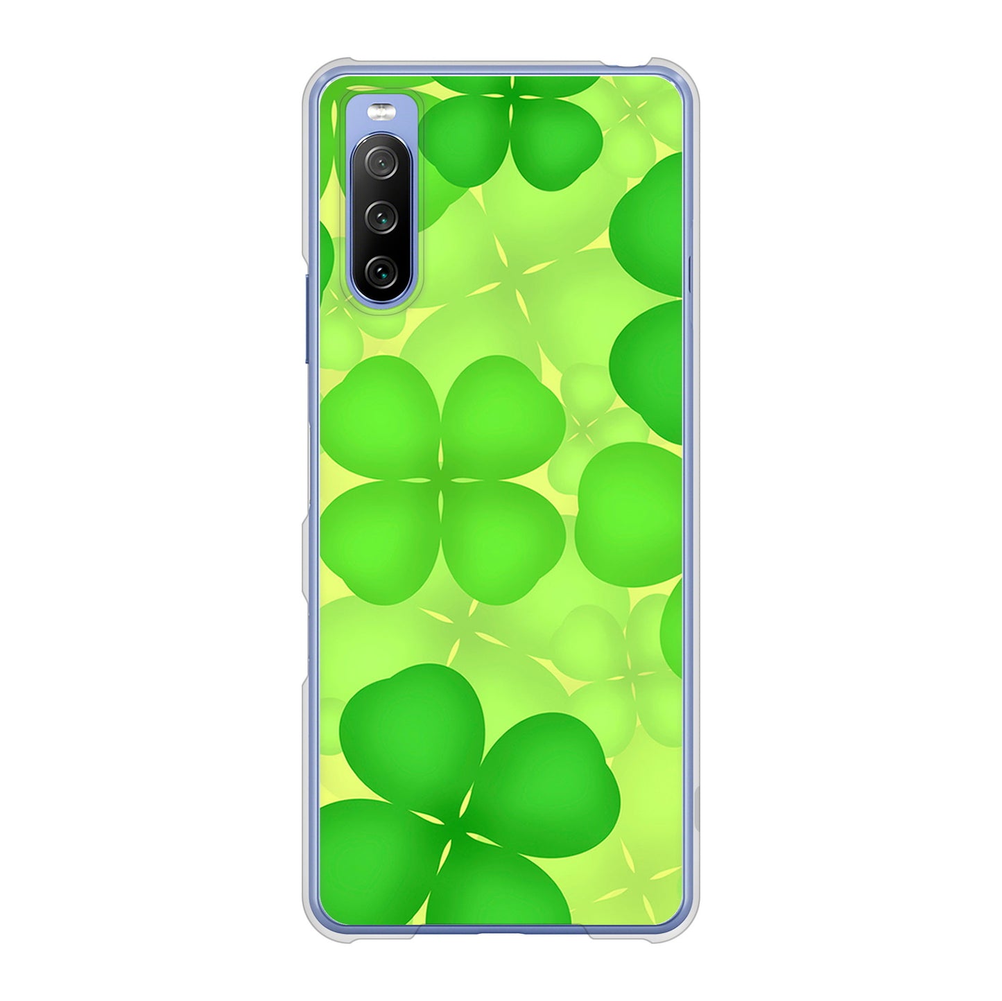 Xperia 10 III SO-52B docomo 高画質仕上げ 背面印刷 ハードケース 【1297 四つ葉のクローバー】
