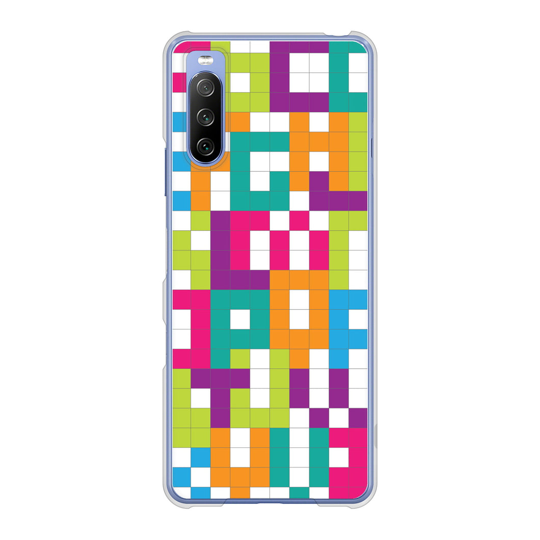 Xperia 10 III SO-52B docomo 高画質仕上げ 背面印刷 ハードケース 【IB916 ブロックアルファベット】