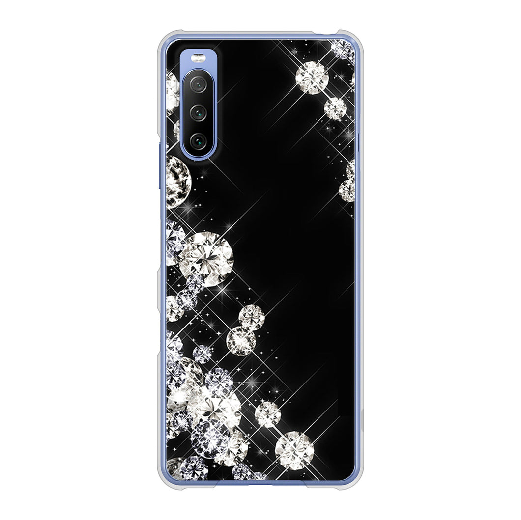 Xperia 10 III SO-52B docomo 高画質仕上げ 背面印刷 ハードケース 【VA871 ダイヤモンドフレーム】