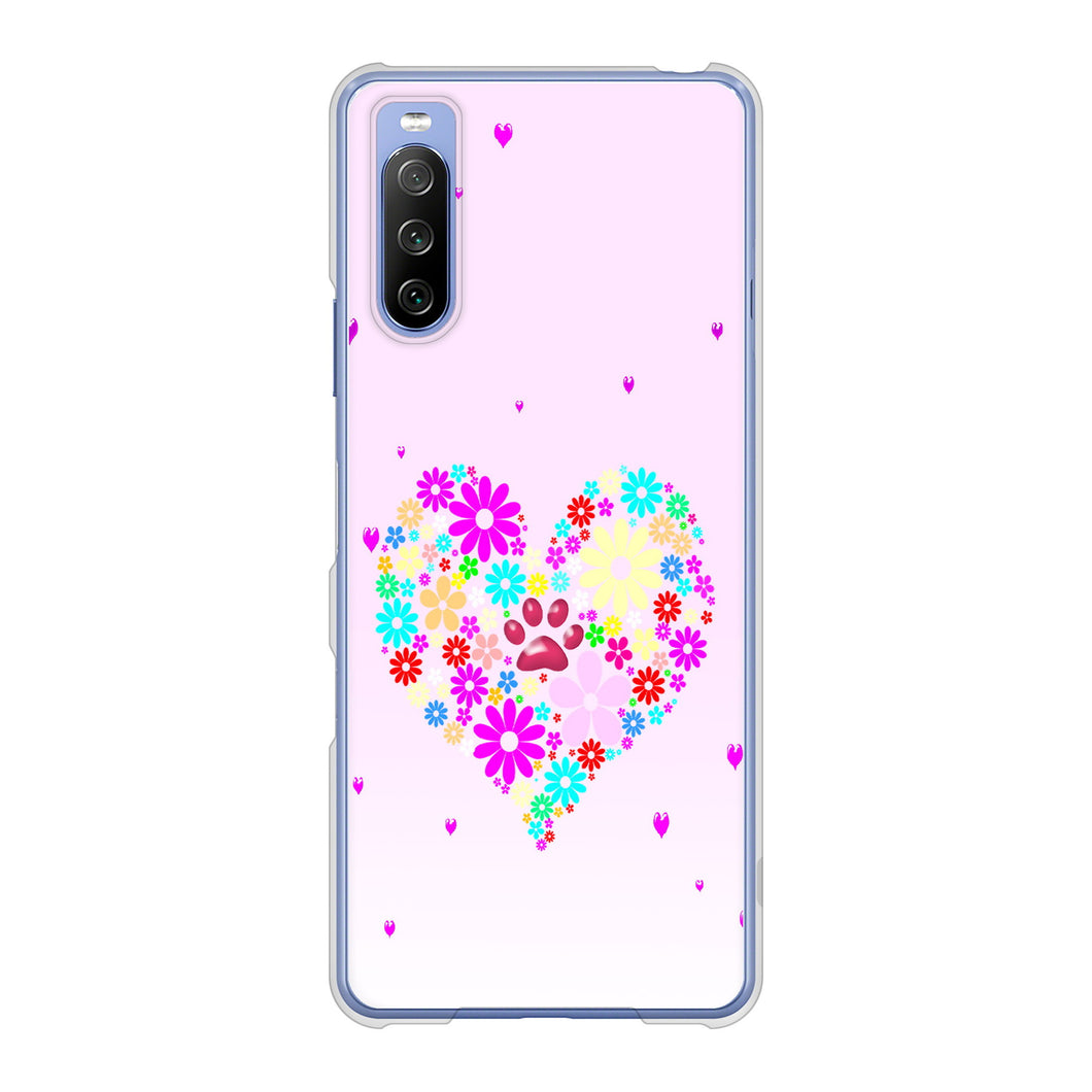 Xperia 10 III SO-52B docomo 高画質仕上げ 背面印刷 ハードケース ハートと肉球