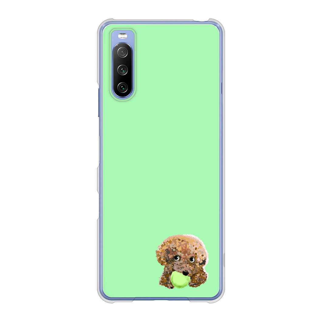 Xperia 10 III SO-52B docomo 高画質仕上げ 背面印刷 ハードケース トイプードル&ボール