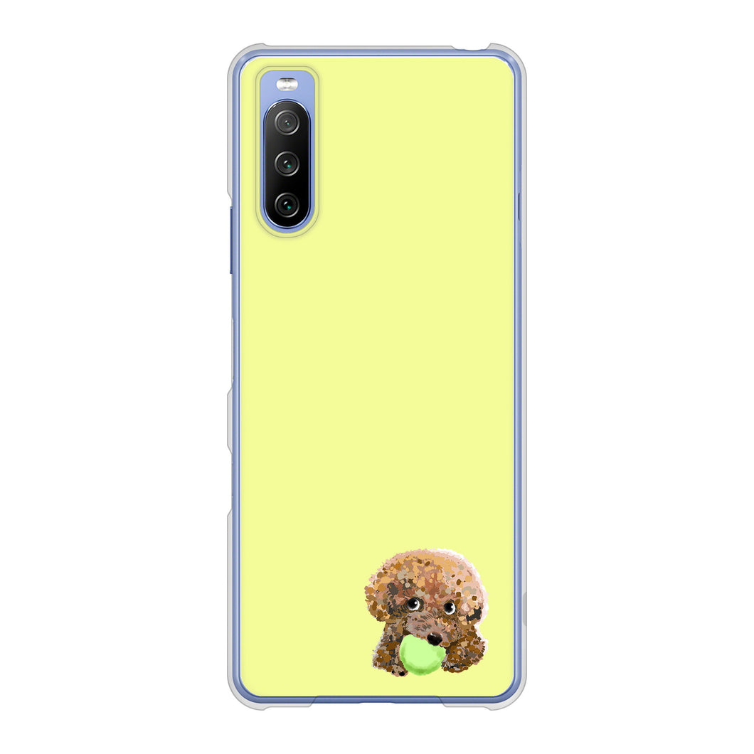 Xperia 10 III SO-52B docomo 高画質仕上げ 背面印刷 ハードケース トイプードル&ボール