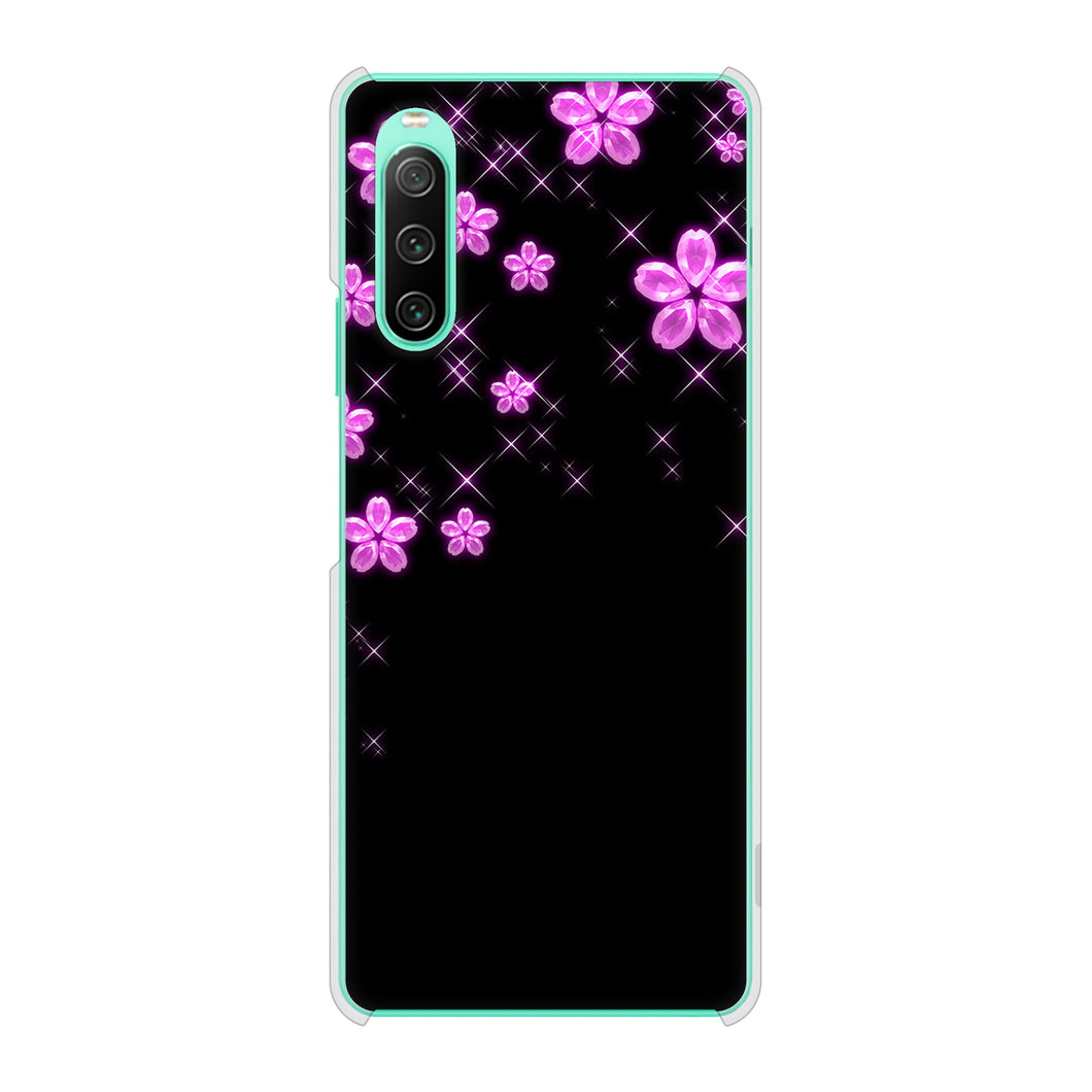 Xperia 10 IV SO-52C docomo 高画質仕上げ 背面印刷 ハードケース 【019 桜クリスタル】