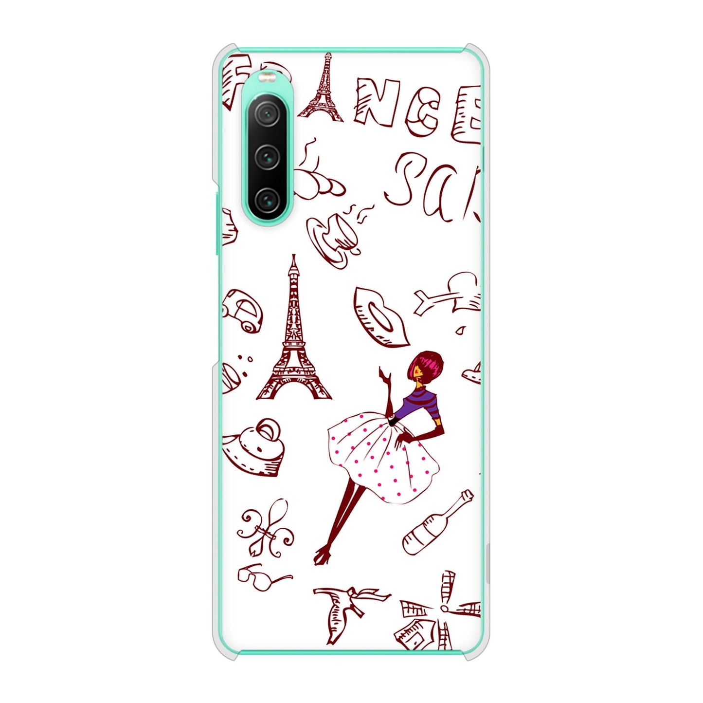 Xperia 10 IV SO-52C docomo 高画質仕上げ 背面印刷 ハードケース LOVE フランス