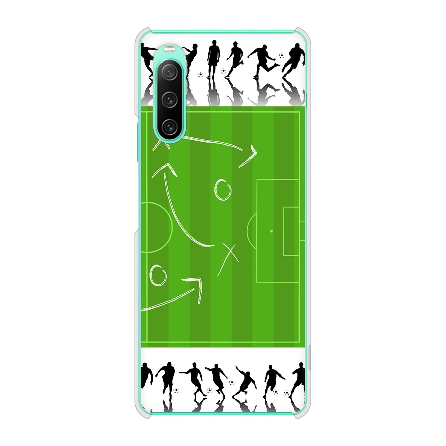 Xperia 10 IV SO-52C docomo 高画質仕上げ 背面印刷 ハードケース 【304 サッカー戦略ボード】