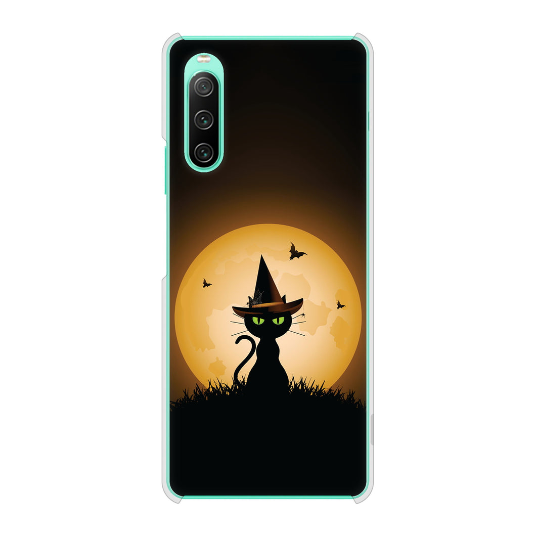 Xperia 10 IV SO-52C docomo 高画質仕上げ 背面印刷 ハードケース 夜とネコ