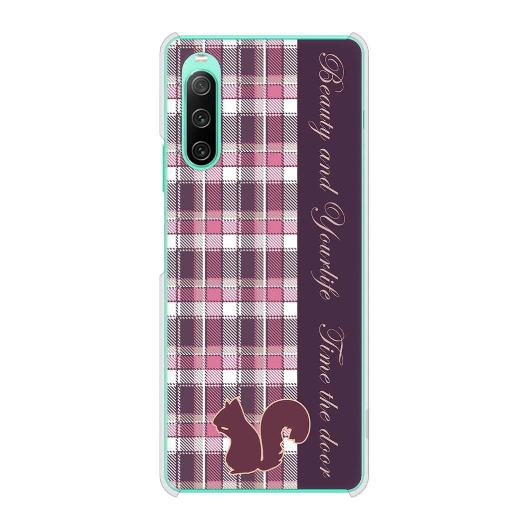 Xperia 10 IV SO-52C docomo 高画質仕上げ 背面印刷 ハードケース ピンクチェック