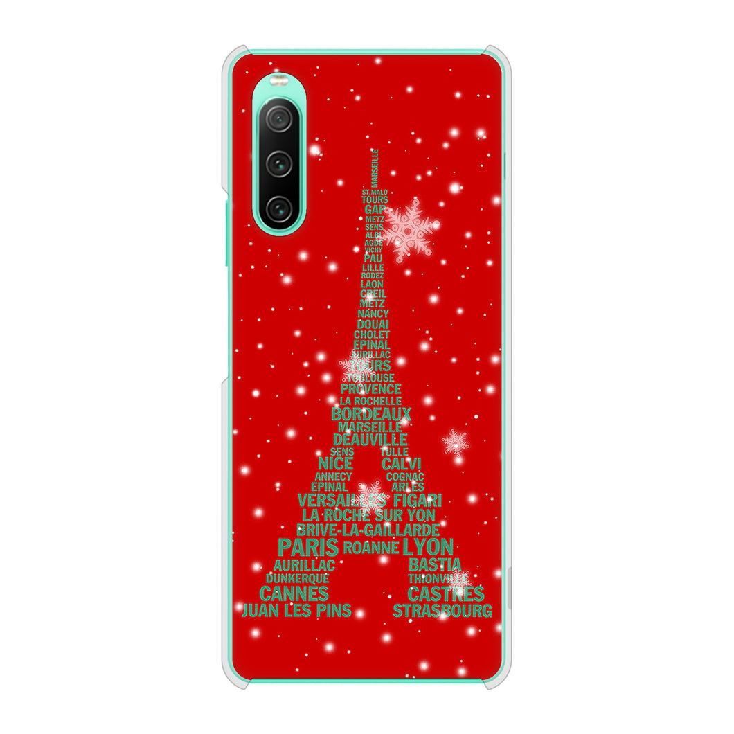 Xperia 10 IV SO-52C docomo 高画質仕上げ 背面印刷 ハードケース 【527 エッフェル塔red-gr】