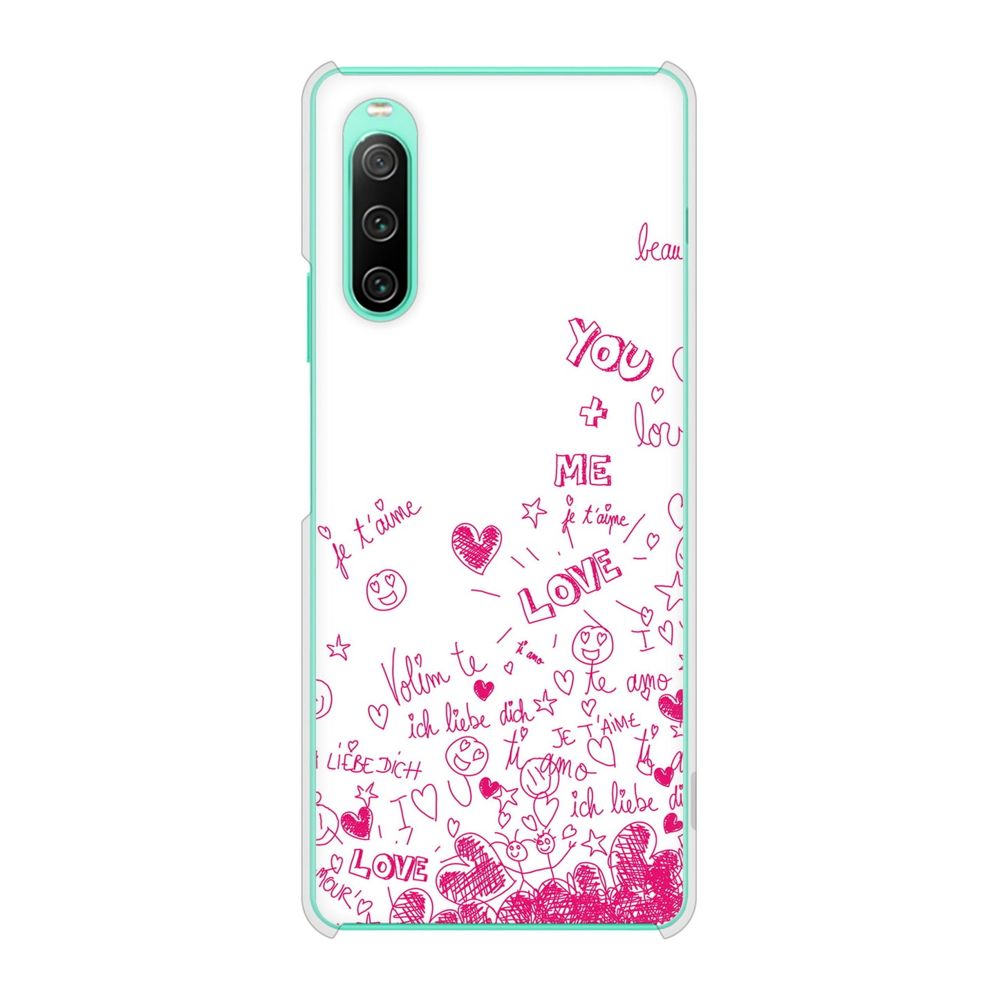 Xperia 10 IV SO-52C docomo 高画質仕上げ 背面印刷 ハードケース プリティハート