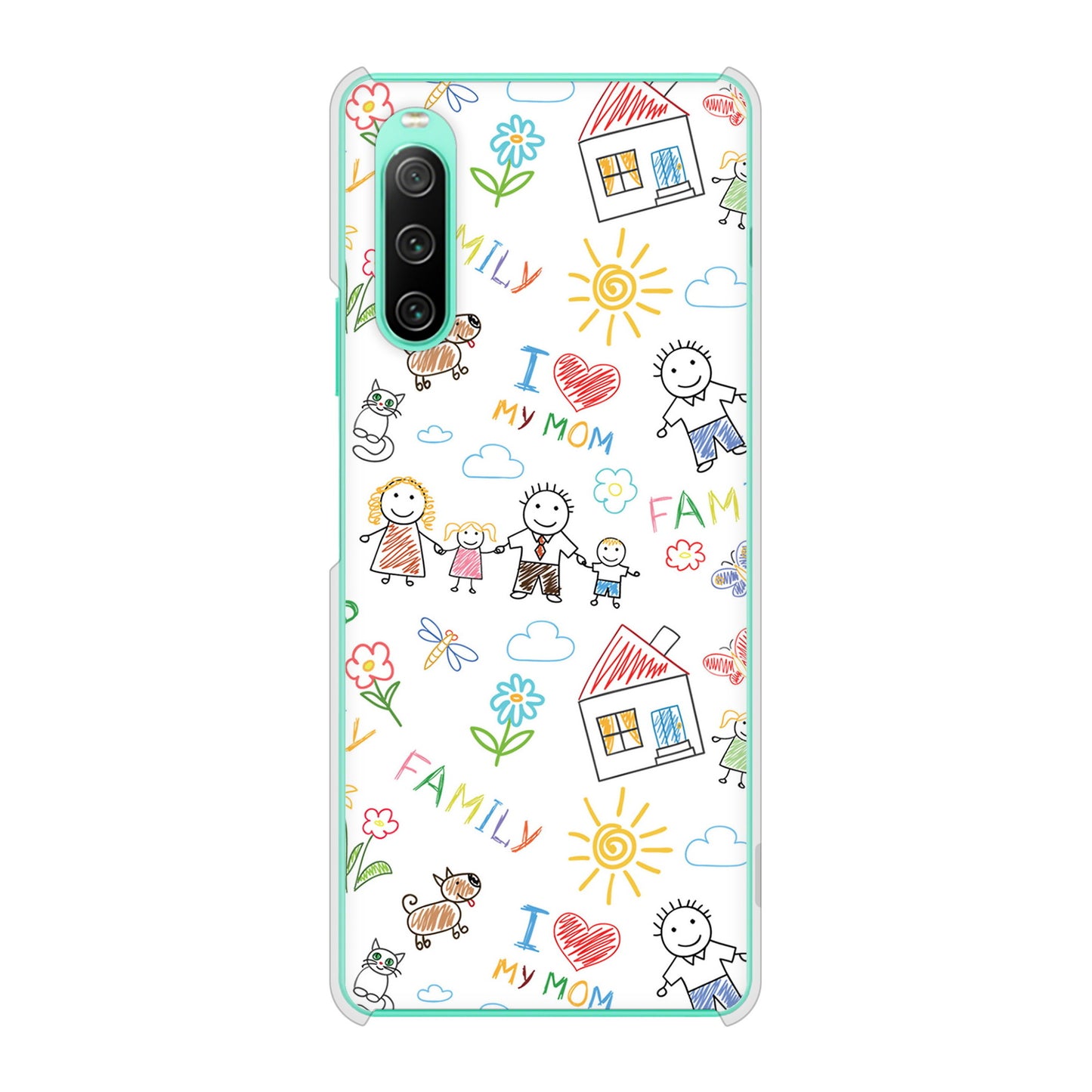 Xperia 10 IV SO-52C docomo 高画質仕上げ 背面印刷 ハードケース カップル&ファミリー