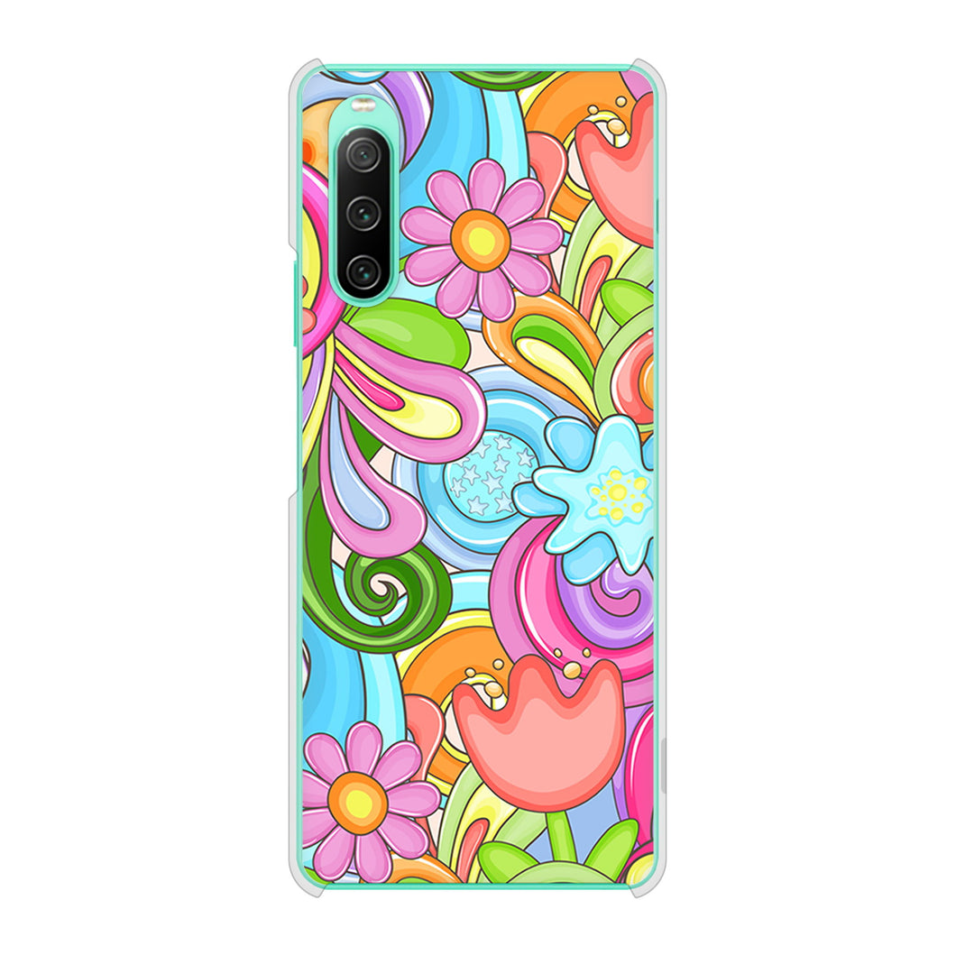 Xperia 10 IV SO-52C docomo 高画質仕上げ 背面印刷 ハードケース 【713 ミラクルフラワー】