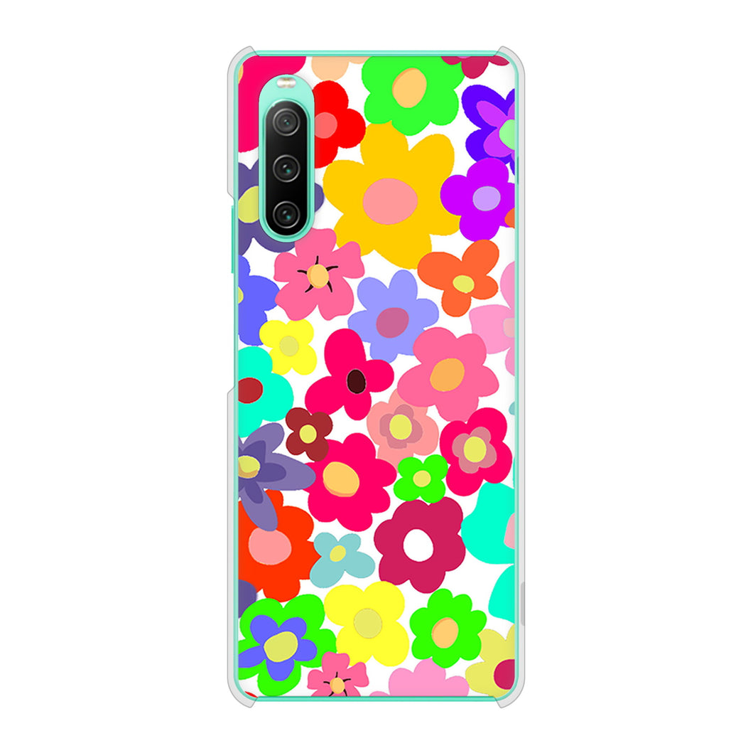 Xperia 10 IV SO-52C docomo 高画質仕上げ 背面印刷 ハードケース ルーズフラワー