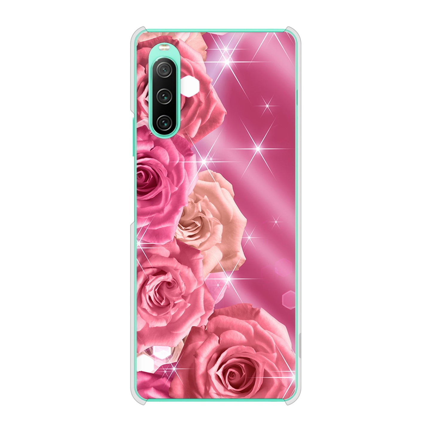 Xperia 10 IV SO-52C docomo 高画質仕上げ 背面印刷 ハードケース 【1182 ピンクの薔薇に誘われて】