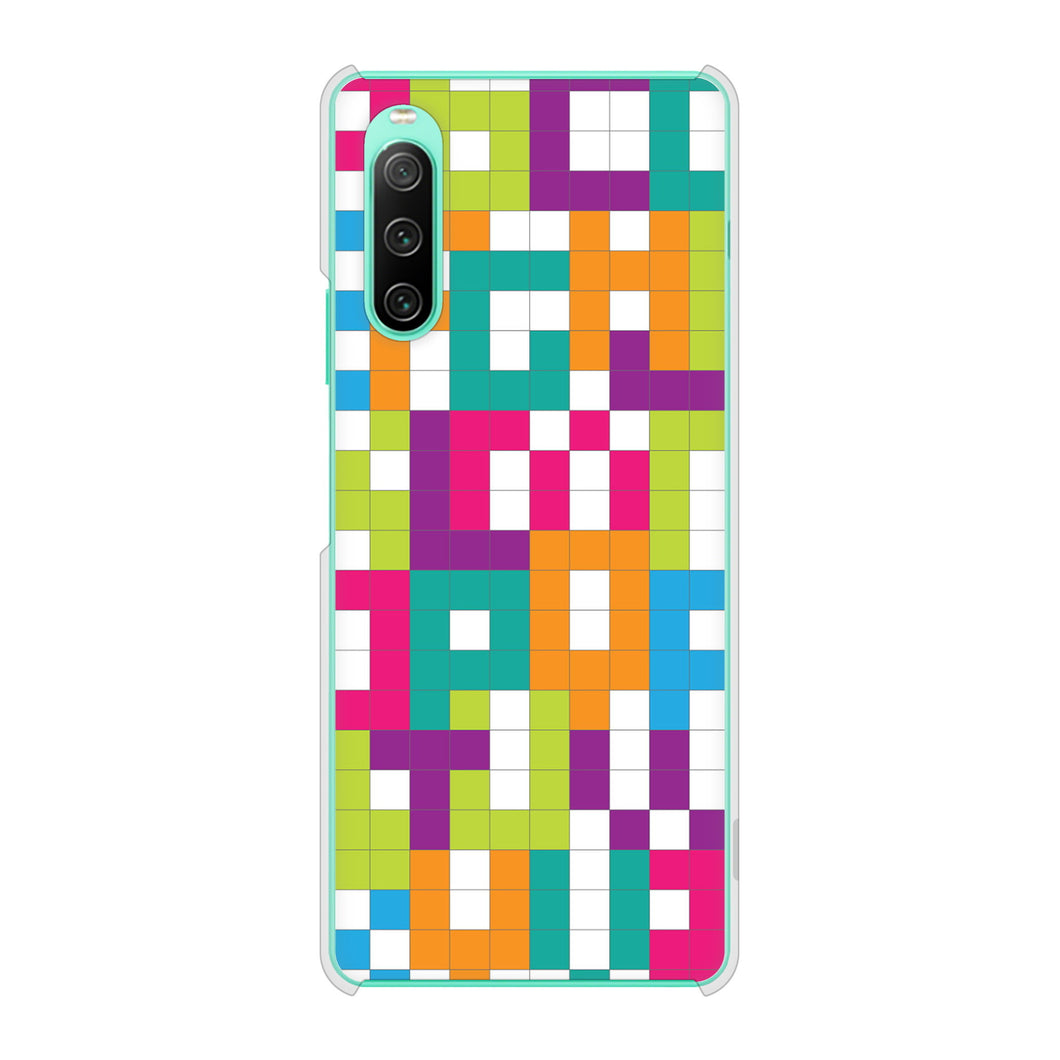 Xperia 10 IV SO-52C docomo 高画質仕上げ 背面印刷 ハードケース 【IB916 ブロックアルファベット】