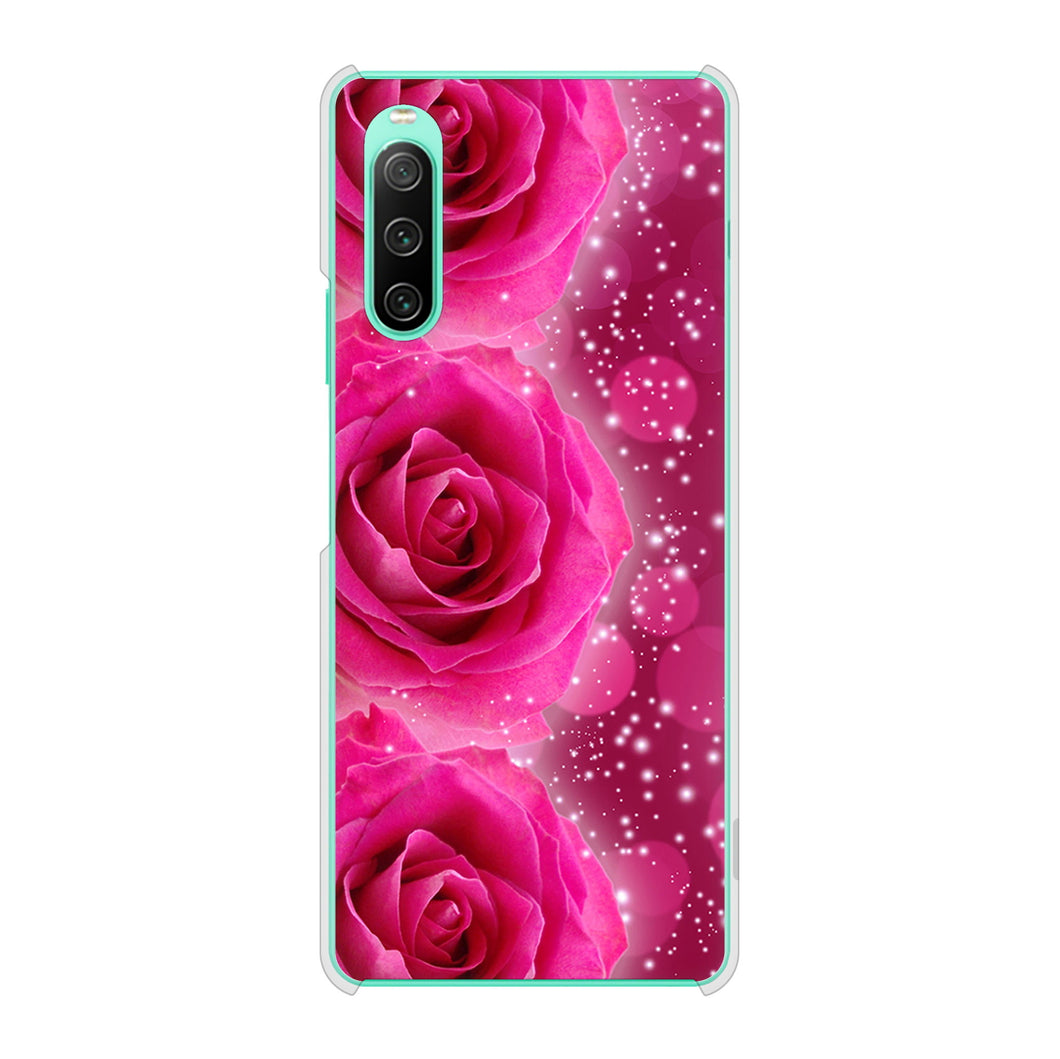 Xperia 10 IV SO-52C docomo 高画質仕上げ 背面印刷 ハードケース 【VA815 3連のバラ】