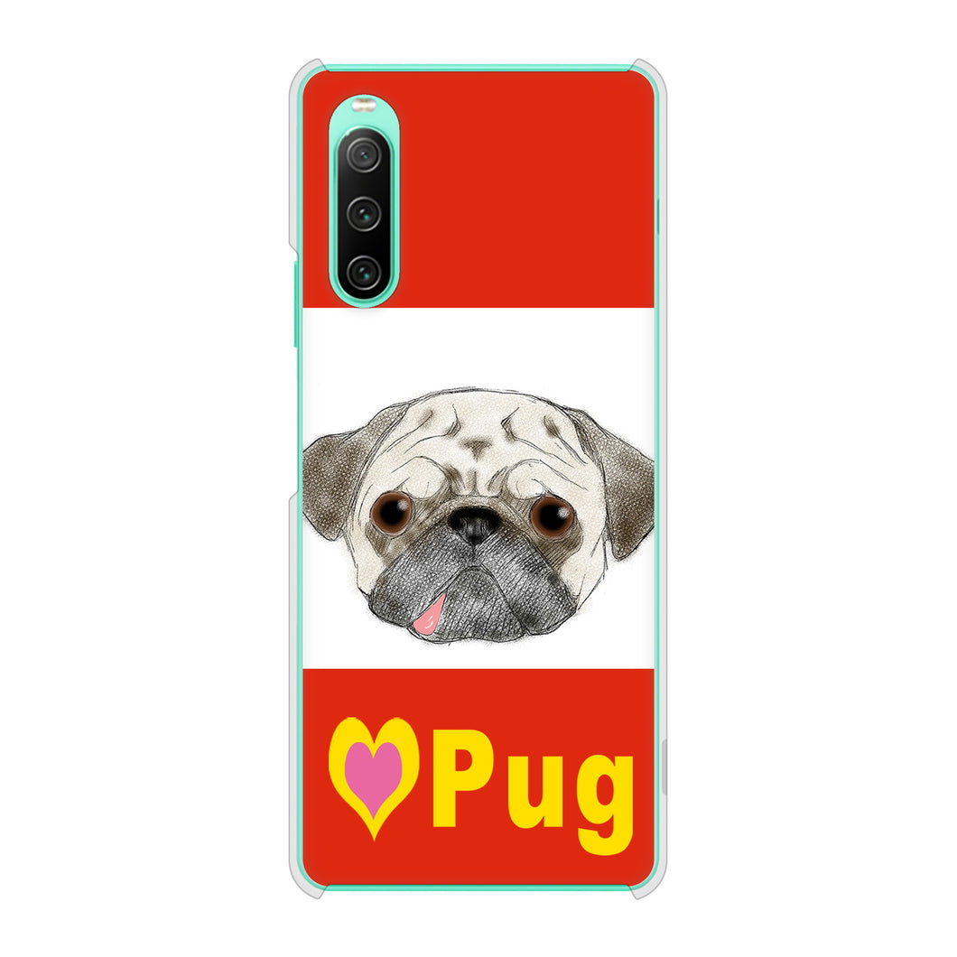 Xperia 10 IV SO-52C docomo 高画質仕上げ 背面印刷 ハードケース パグ