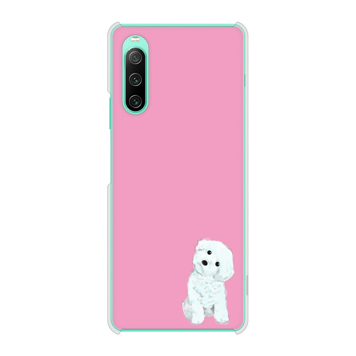 Xperia 10 IV SO-52C docomo 高画質仕上げ 背面印刷 ハードケース トイプードルホワイト