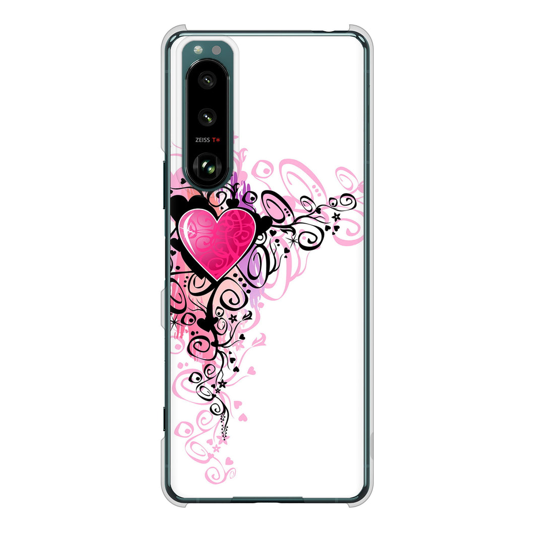 Xperia 5 III SO-53B docomo 高画質仕上げ 背面印刷 ハードケース きらめきハート