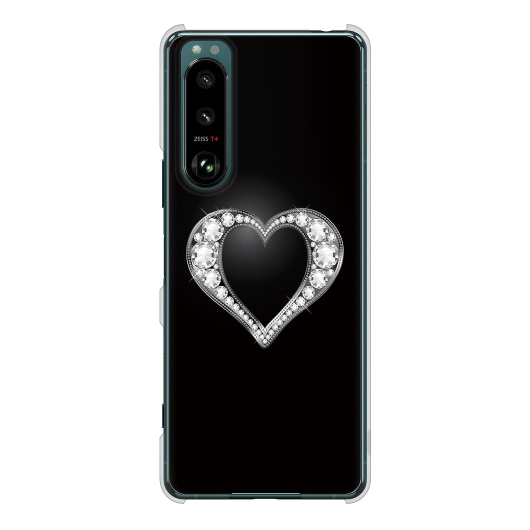 Xperia 5 III SO-53B docomo 高画質仕上げ 背面印刷 ハードケース きらめきハート