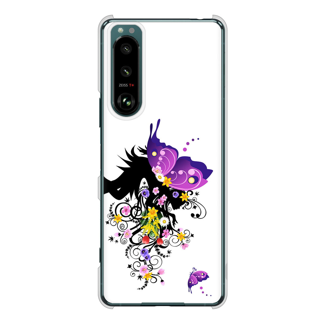 Xperia 5 III SO-53B docomo 高画質仕上げ 背面印刷 ハードケース バタフライ