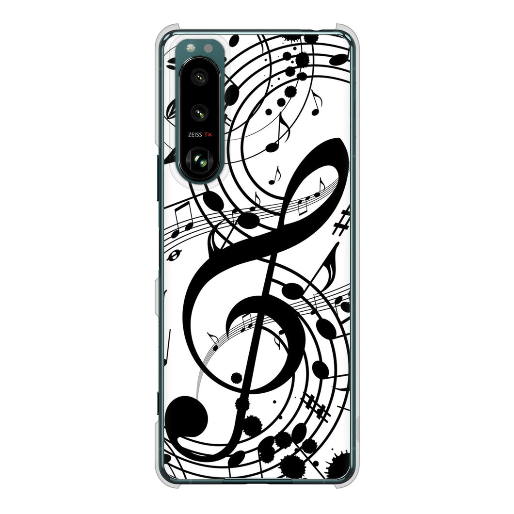 Xperia 5 III SO-53B docomo 高画質仕上げ 背面印刷 ハードケース 音符