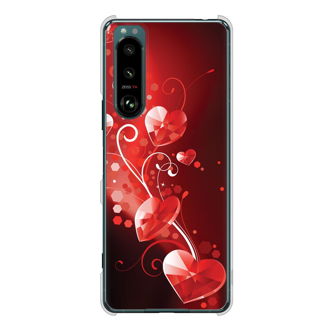 Xperia 5 III SO-53B docomo 高画質仕上げ 背面印刷 ハードケース きらめきハート