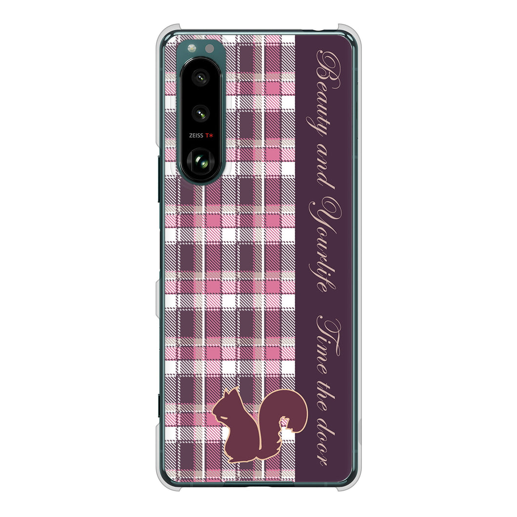 Xperia 5 III SO-53B docomo 高画質仕上げ 背面印刷 ハードケース ピンクチェック