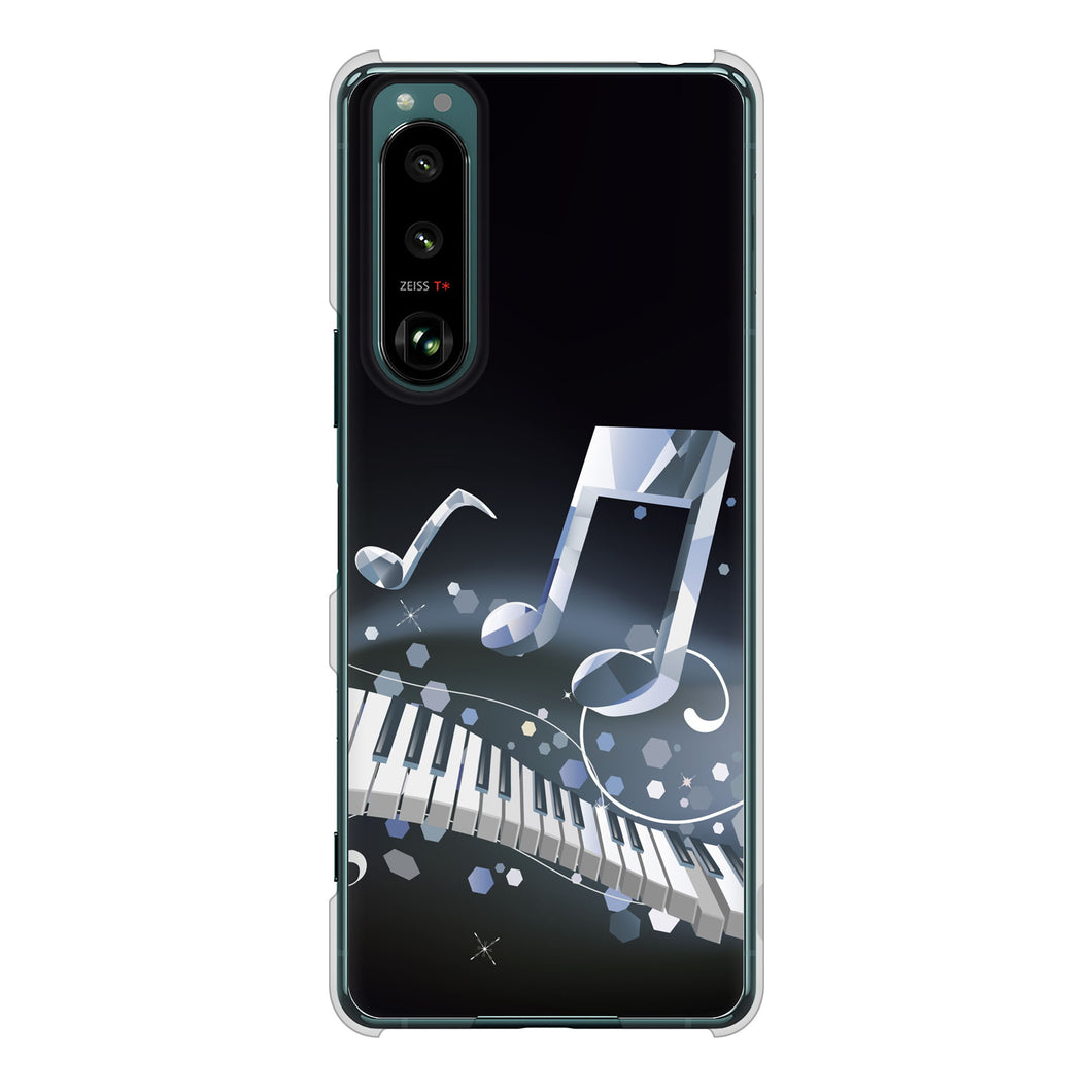 Xperia 5 III SO-53B docomo 高画質仕上げ 背面印刷 ハードケース 音符