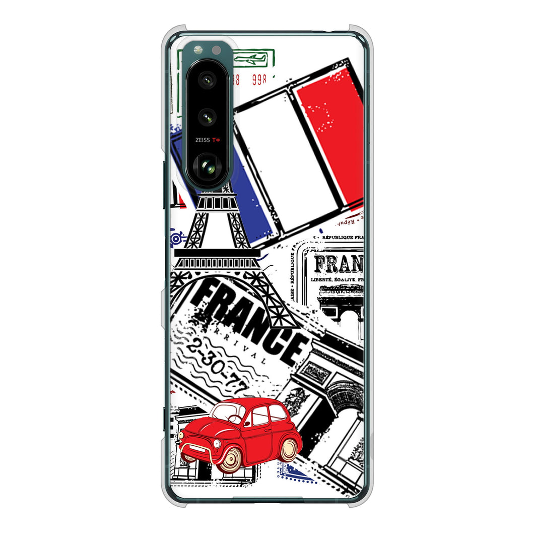 Xperia 5 III SO-53B docomo 高画質仕上げ 背面印刷 ハードケース LOVE フランス