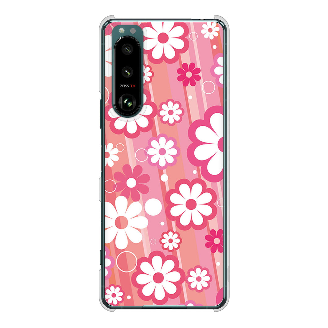 Xperia 5 III SO-53B docomo 高画質仕上げ 背面印刷 ハードケース 【751 マーガレット(ピンク系)】