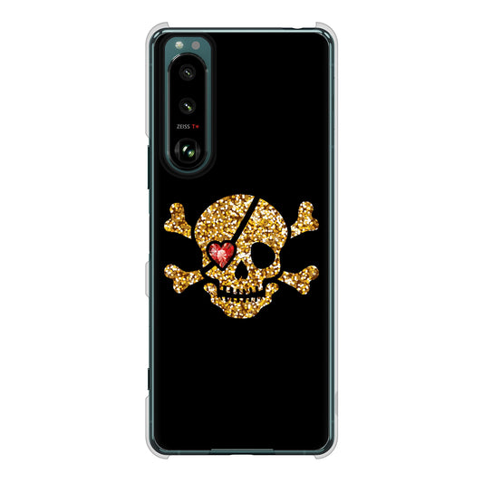 Xperia 5 III SO-53B docomo 高画質仕上げ 背面印刷 ハードケース 【1082 海賊ドクロ】