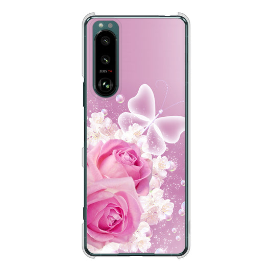Xperia 5 III SO-53B docomo 高画質仕上げ 背面印刷 ハードケース ロマンチックなバラ