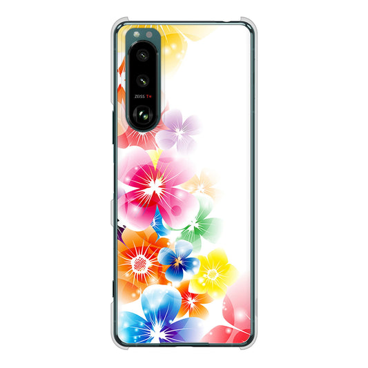 Xperia 5 III SO-53B docomo 高画質仕上げ 背面印刷 ハードケース 【1209 光と花】