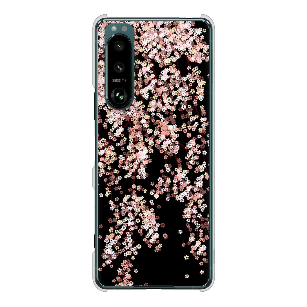 Xperia 5 III SO-53B docomo 高画質仕上げ 背面印刷 ハードケース 【1244 しだれ桜】