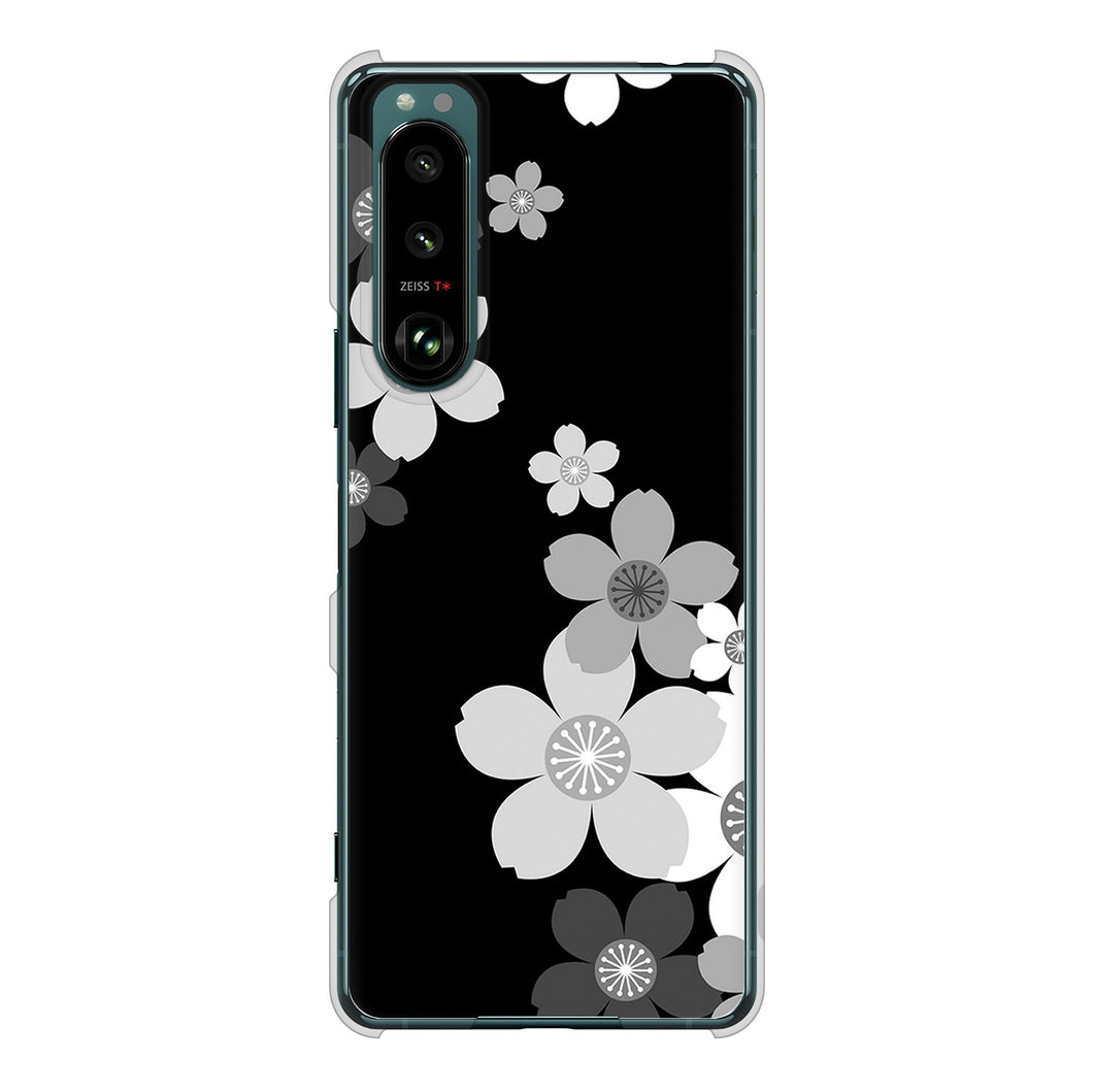 Xperia 5 III SO-53B docomo 高画質仕上げ 背面印刷 ハードケース 【1334 桜のフレーム】