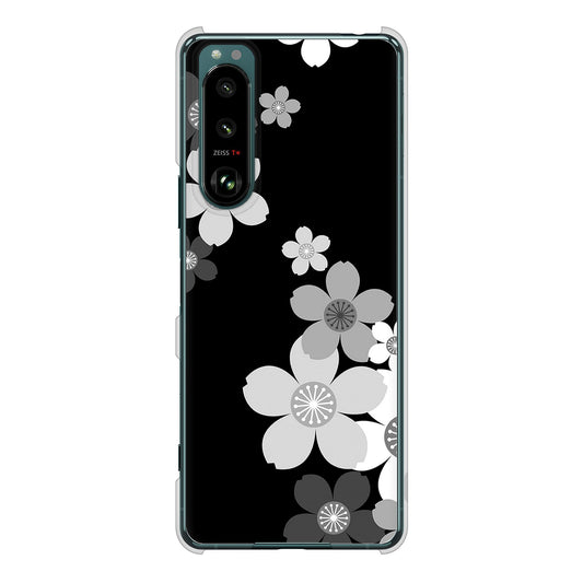 Xperia 5 III SO-53B docomo 高画質仕上げ 背面印刷 ハードケース 【1334 桜のフレーム】