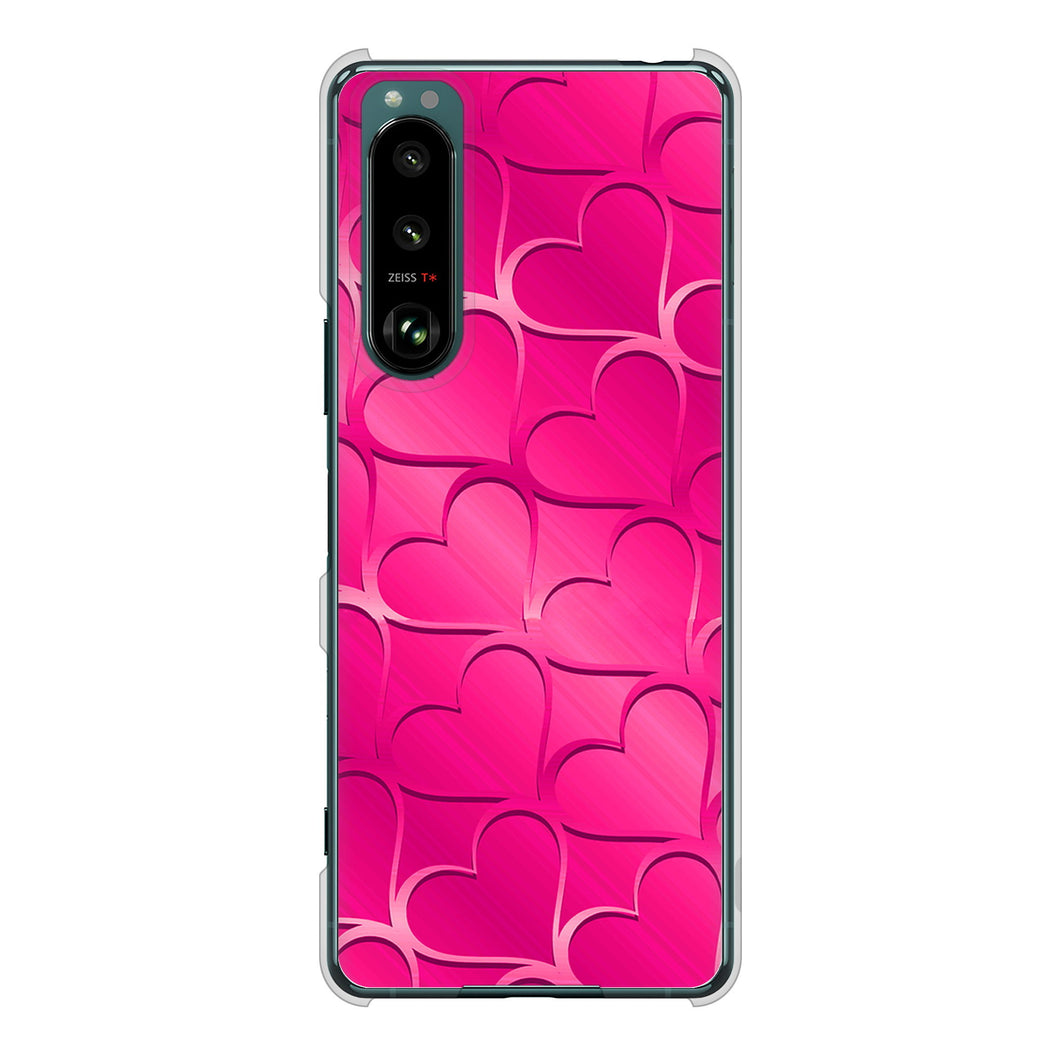 Xperia 5 III SO-53B docomo 高画質仕上げ 背面印刷 ハードケース かくれハート