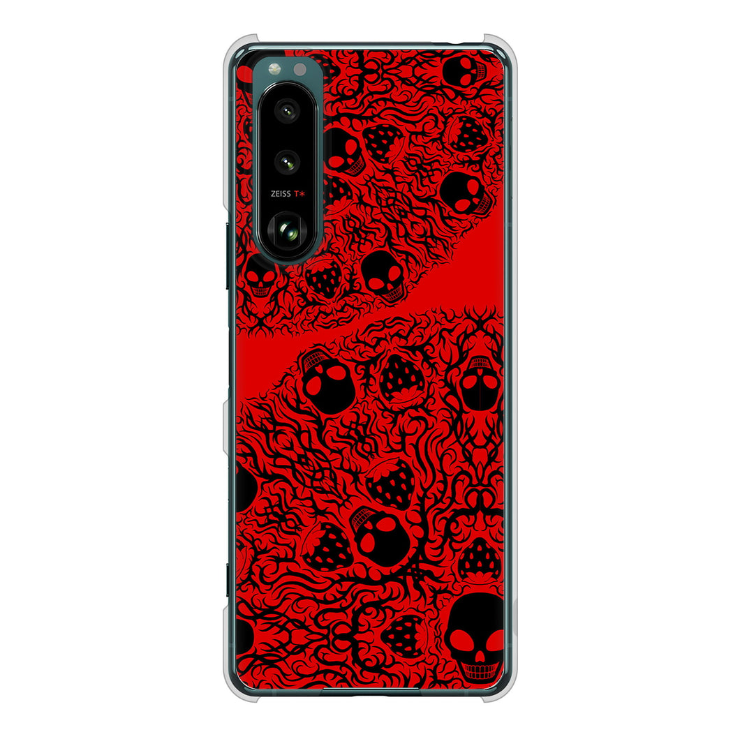 Xperia 5 III SO-53B docomo 高画質仕上げ 背面印刷 ハードケース むかいあぐる 苺骸骨曼荼羅