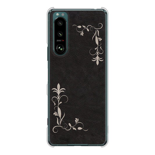 Xperia 5 III SO-53B docomo 高画質仕上げ 背面印刷 ハードケース 【EK825 レザー風グラスフレーム】