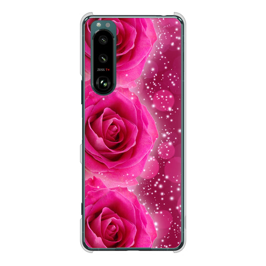 Xperia 5 III SO-53B docomo 高画質仕上げ 背面印刷 ハードケース 【VA815 3連のバラ】