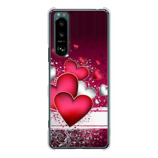 Xperia 5 III SO-53B docomo 高画質仕上げ 背面印刷 ハードケース 【VA835 ハートの息吹】